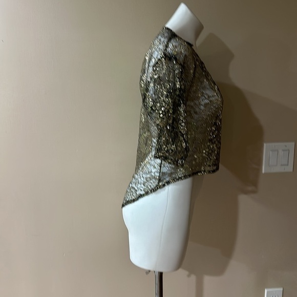 Stoplight Vintage 80s Lace Crop Fish Tail Top / Hi Lo Blouse / - Picture 3 of 11